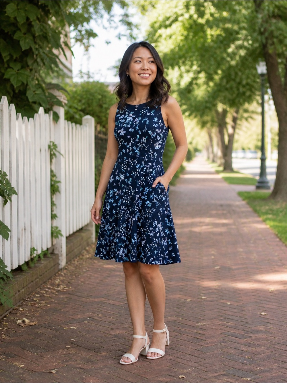 Banana Republic Petite Floral Fit & Flare Dress (Size 2P)